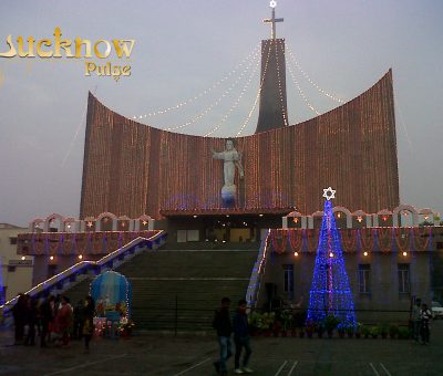 Picture of Christmas Eve decoration at the Cathedral Lucknow